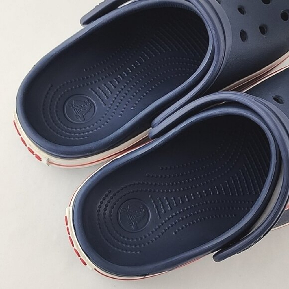 CROCS Unisex Juniors Clog Navy Sports Sandals Dark Blue Red Size 3 - Picture 15 of 16
